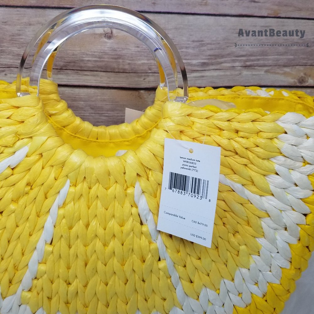 Kate Spade Picnic Perfect Lemon Medium Tote Yellow - Picture 10 of 13